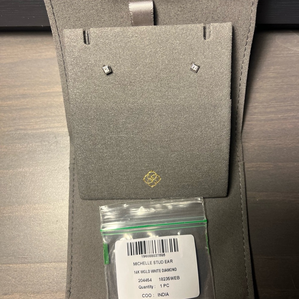 Kendra Scott Michelle 14k white gold and diamond stud earrings